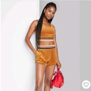 Women's Mid-rise Velour Track Shorts
